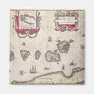 Map of The Moluccan Island, engraved Magnet