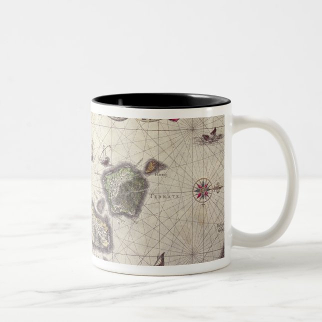 Map of The Moluccan Island, engraved Two-Tone Coffee Mug (Right)