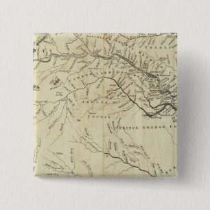 Map of the most Inhabited part of Virginia 2 Inch Square Button