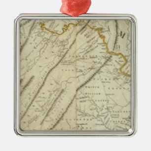 Map of the most Inhabited part of Virginia, NJ. PA Metal Ornament
