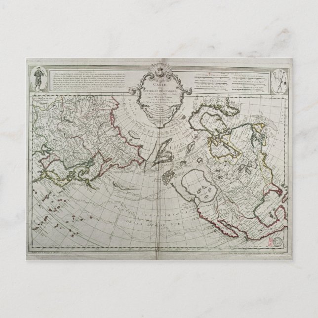 Map of the New Discoveries Postcard (Front)