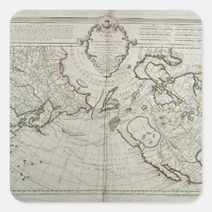 Map of the New Discoveries Square Sticker