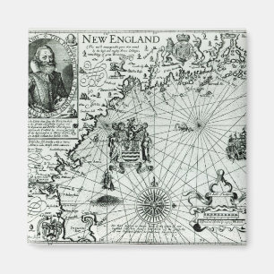 Map of the New England coastline Magnet