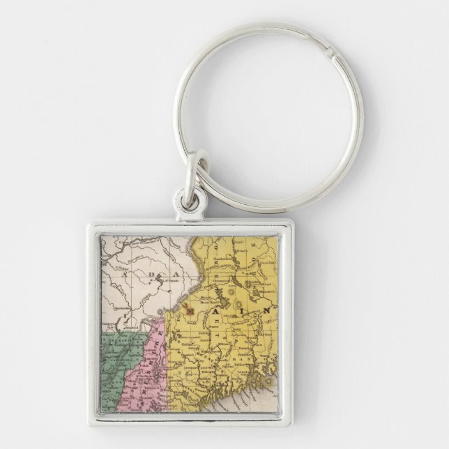 Map of the New England or Eastern States Keychain (Front)
