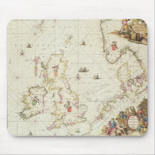 Map of the North Sea, c.1675 Mouse Pad