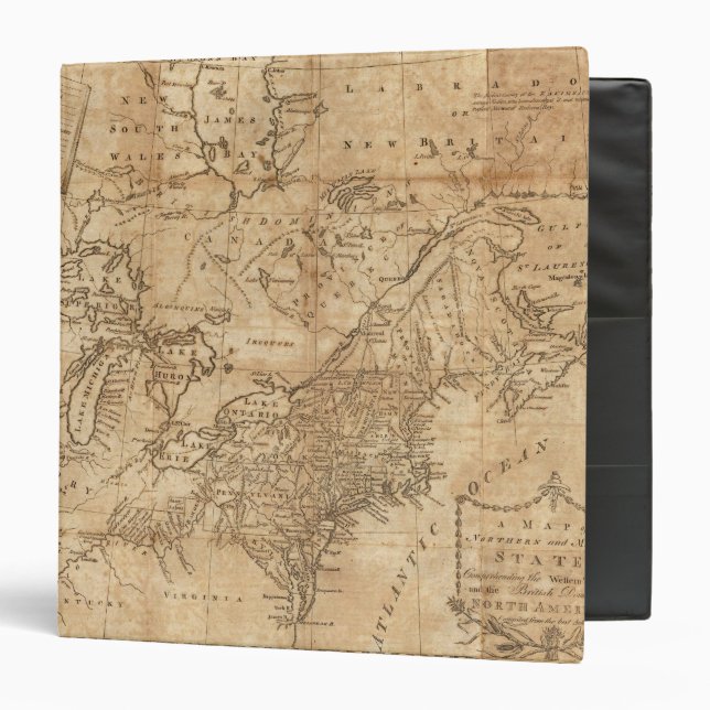 Map of the Northern and Middle States 2 Binder (Front/Inside)