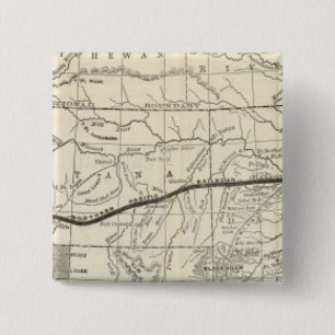 Map of the Northern Pacific Railroad 2 Inch Square Button