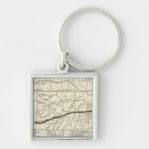 Map of the Northern Pacific Railroad Keychain