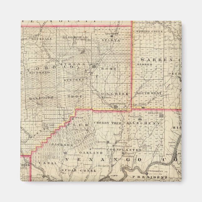 Map of the Oil Region of Pennsylvania Magnet (Front)