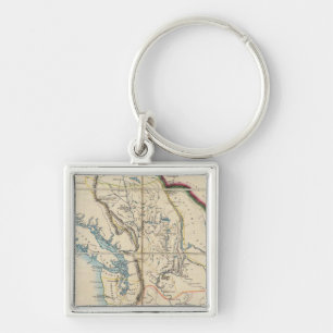 Map of the Oregon Territory 2 Keychain