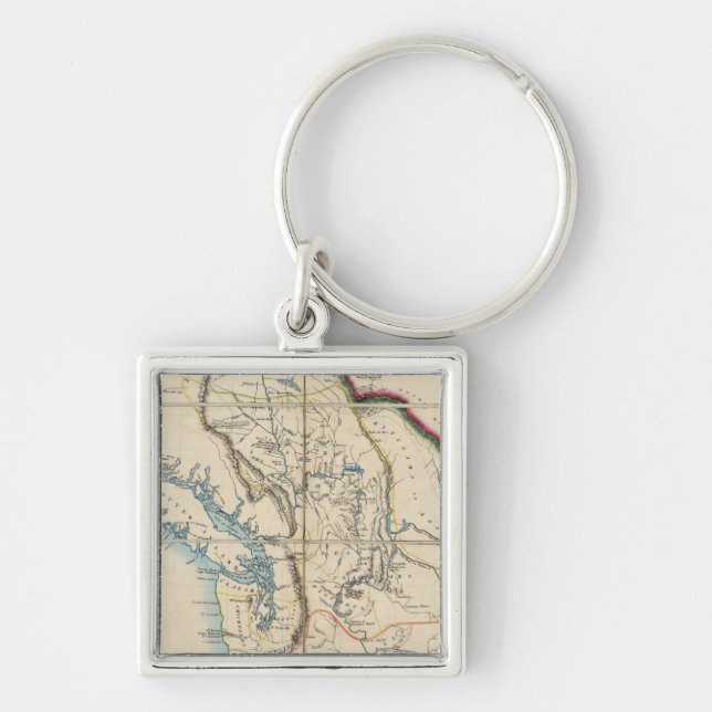 Map of the Oregon Territory 2 Keychain (Front)