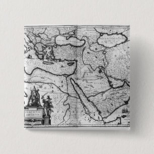 Map of the Ottoman Empire 2 Inch Square Button