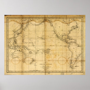Map of the Pacific Ocean (1788) Poster