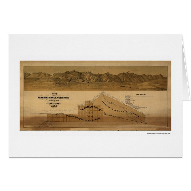 Map of the Panamint Range Mountains 1875 (Front Horizontal)