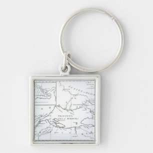Map of the parts of Europe and Asia Keychain