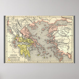 Map of the Peloponnesian War (1899) Poster
