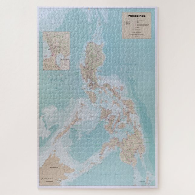 Map of The Philippines (1990) Jigsaw Puzzle (Vertical)