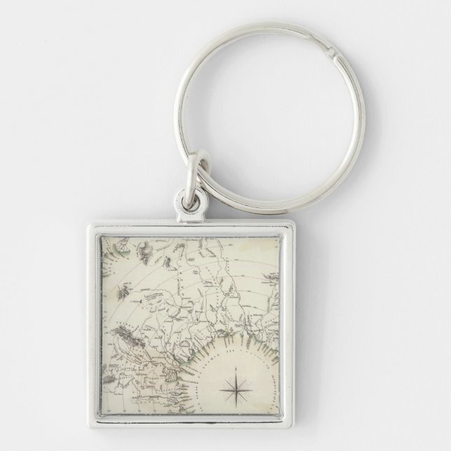Map of the principal rivers courses keychain (Front)