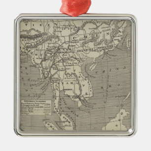 Map of the Proposed Route to China from Burma Metal Ornament