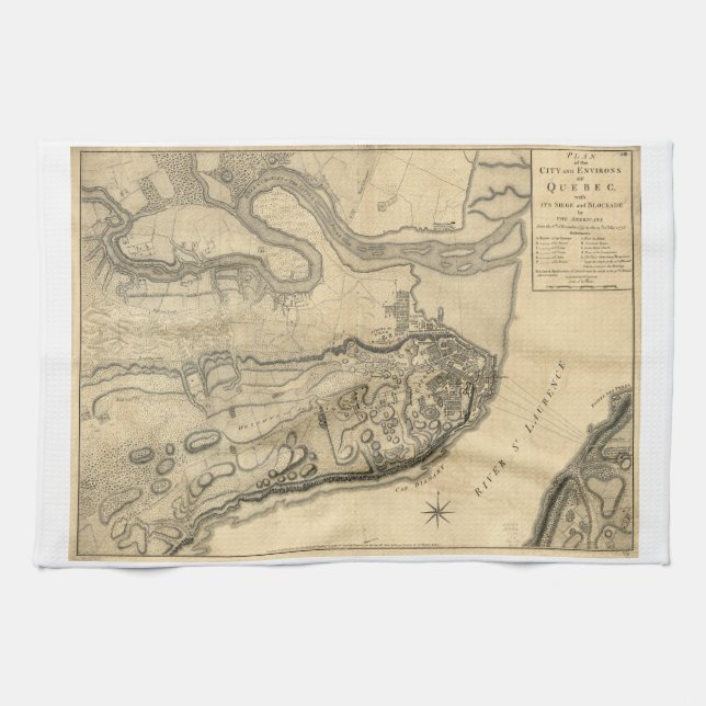 Map of the Province of Quebec Canada (1776) Kitchen Towel (Horizontal)