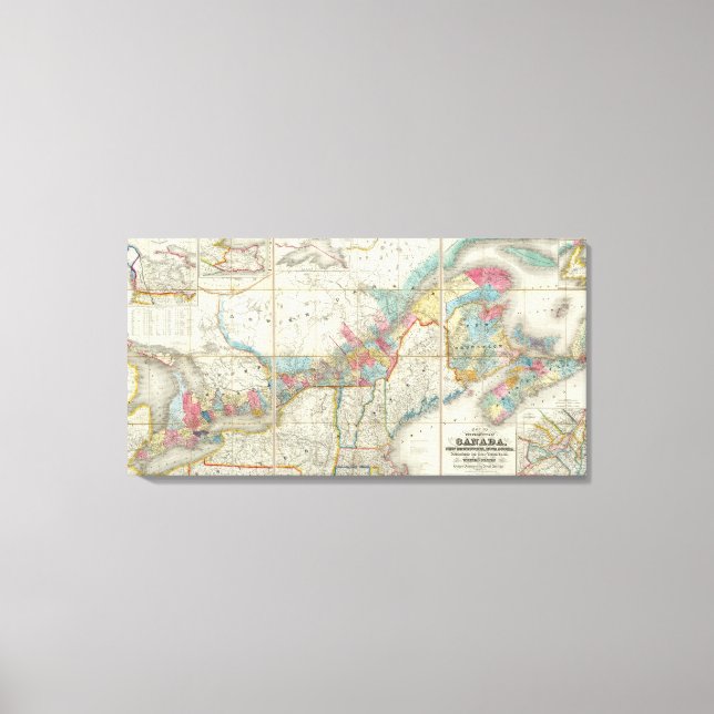 Map Of The Provinces Of Canada Canvas Print (Front)