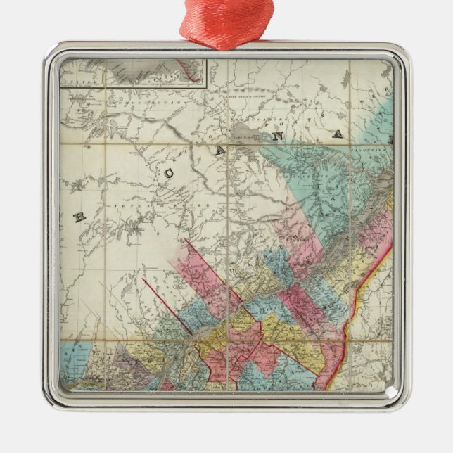 Map Of The Provinces Of Canada Metal Ornament (Front)
