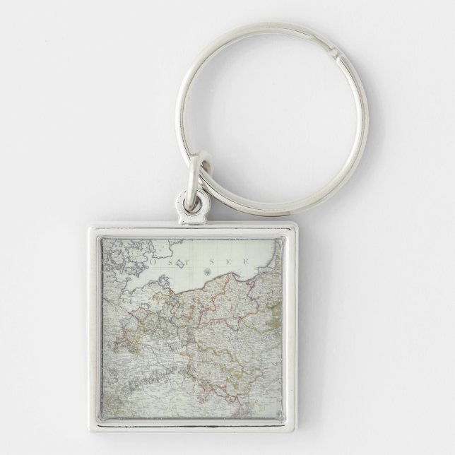 Map of the Prussian States in 1799 Keychain (Front)