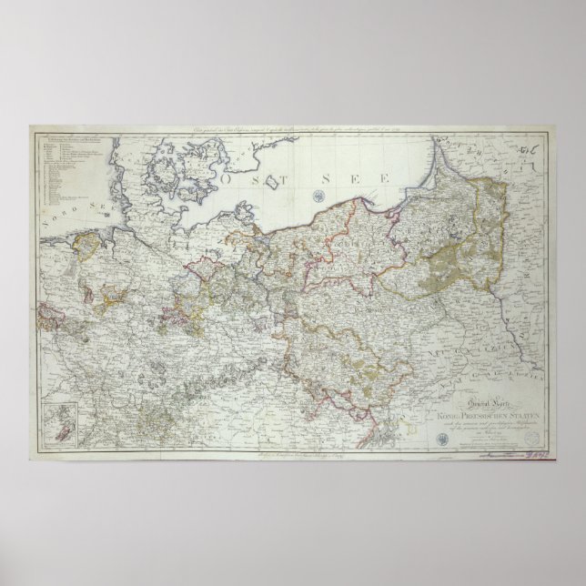 Map of the Prussian States in 1799 Poster (Front)