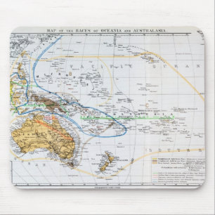 Map of the races of Oceania and Australasia Mouse Pad