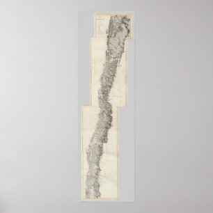 Map of the Republic of Chile 18 Poster