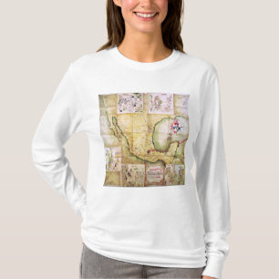 Map of the route followed by Hernando Cortes T-Shirt