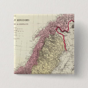 Map of the Scandinavian Kingdoms 2 Inch Square Button