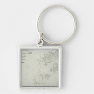 Map of the Scilly Isles in Britain Keychain