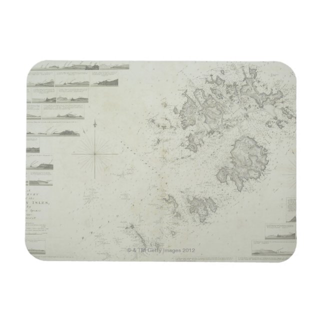 Map of the Scilly Isles in Britain Magnet (Horizontal)