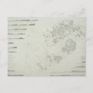Map of the Scilly Isles in Britain Postcard