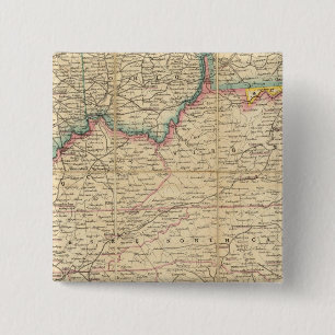 Map of The Seat of Civil War In America 2 Inch Square Button