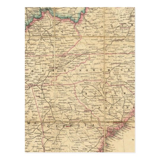 Map of The Seat of Civil War In America Postcard