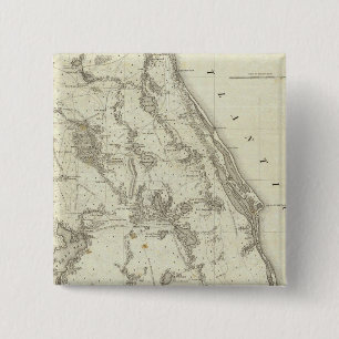Map Of The Seat Of War In Florida 2 Inch Square Button