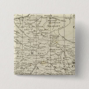 Map of the Seat of War in France 2 Inch Square Button