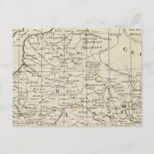 Map of the Seat of War in France Postcard