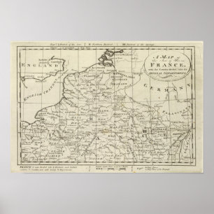 Map of the Seat of War in France Poster