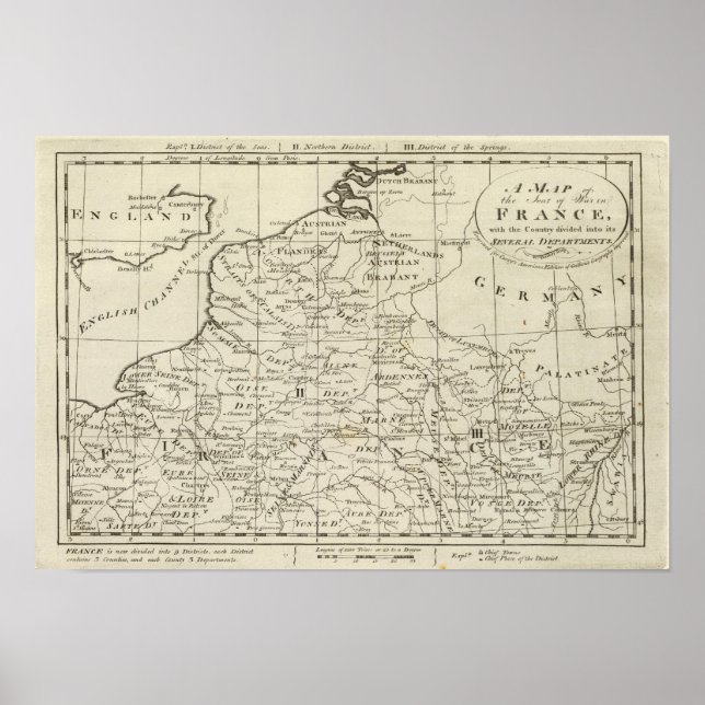 Map of the Seat of War in France Poster (Front)