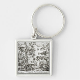 Map of the Siege of Malta in 1565 Keychain