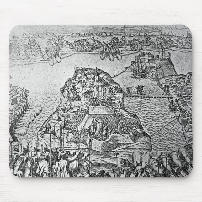 Map of the Siege of Malta in 1565 Mouse Pad (Front)