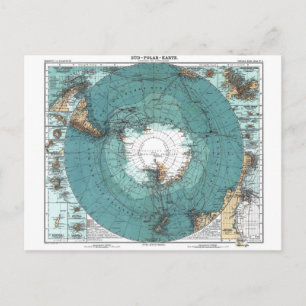 Map of the South Pole Postcard