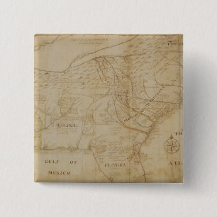 Map of the Southeastern part of North America, 172 2 Inch Square Button