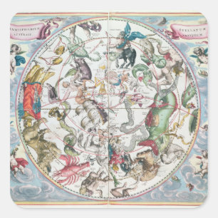 Map of the Southern Hemisphere 2 Square Sticker