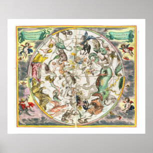 Map of the Southern Hemisphere, from 'The Celestia Poster