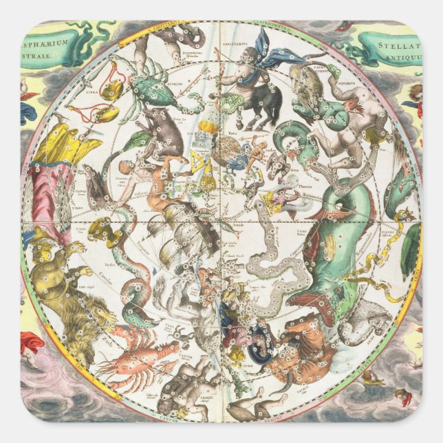 Map of the Southern Hemisphere, from 'The Celestia Square Sticker (Front)