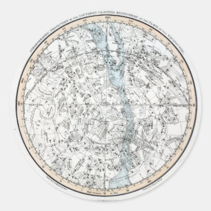 Map of The Southern Hemisphere Plate XXVIII Classic Round Sticker